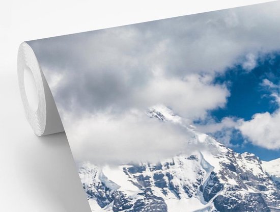Papier peint vinyle - Vue sur le Mönch et la Jungfrau à l'Eiger suisse largeur 420 cm x hauteur 280 cm - Tirage photo sur papier peint (disponible en 7 tailles)