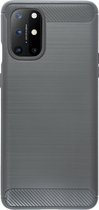 BMAX Carbon soft case adapté pour OnePlus 8T / Soft cover / Phone case / Protective case / Phone protection - Grijs