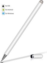 Styl@ 2-in-1 Stylus Pen Universeel Touch Screen Precision Disc Capacitief Styluspen voor iPad, iPhone, iOS, Android, smartphone, tablet, laptop, Samsung Galaxy - Wit