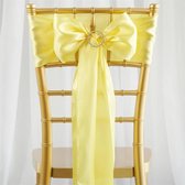 2 x bruiloft satijnen stoel decoratie strik geel