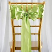 2 x bruiloft satijnen stoel decoratie strik appel groen