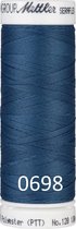 Mettler SERAFLEX elastisch machinegaren, 130m, 0698 donker jeansblauw, Blue Agate