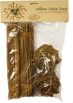 Happy pet wilgen value pack 2 sticks/2 balls - 26x9x9 cm - 1 stuks