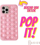 Casies Apple iPhone 6/6s Pop It Fidget Toy telefoonhoesje - Rainbow Pink case - Gezien op TikTok - Soft case hoesje - Fidget Toys