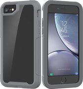 Voor iPhone SE 2020 & 8 & 7 Transparant Serie Frame TPU + PC Stofdicht Krasbestendig Valbestendig Beschermhoes (grijs)