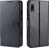 Retro Crazy Horse Texture Horizontal Flip Leather Case voor Huawei Y6 Pro (2019), met houder & kaartsleuven & fotolijst (zwart)