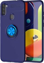 Voor Samsung Galaxy A11 Lenuo schokbestendige TPU-beschermhoes met onzichtbare houder (blauw)