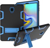 Contrasterende kleur siliconen + pc schokbestendige hoes voor Galaxy Tab A 10.5 T590, met houder