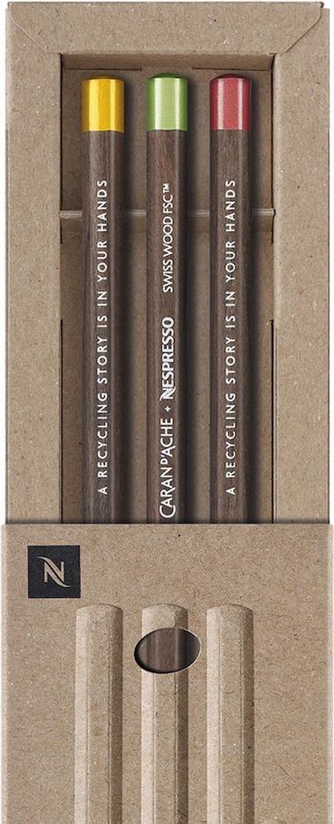 Caran d'Ache Set of 3 Nespresso Swiss Wood Pencils – Limited Edition 4
