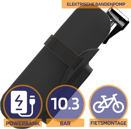 Elektrische Fietspomp met Drukmeter - Compressor - 10.3 BAR - Zwart — afbeelding 3