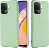 Voor OPPO A94/Reno5 F/F19 Pro Pure Kleur Vloeibare Siliconen Schokbestendig Volledige Dekking Case (Groen)