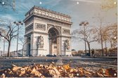 Parijse triomfboog op Place Charles de Gaulle in herfst - Foto op Tuinposter - 225 x 150 cm