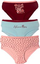 VANILLA – Dames ondergoed, dames brief– 3 pack - Egyptisch katoen – Print: Rood, Blauw, Roze – M – Br3417