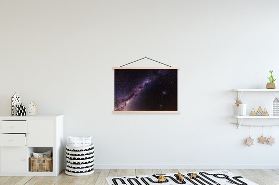Lattes d'affiche textielposter Voie lactée dans la nuit vierge 90x60 cm