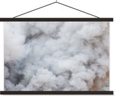 Posterhanger incl. Poster 120x80 cm - Schoolplaat - Kleine wolkjes mist - Textielposter - Zwarte latten