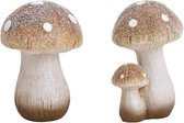 Beeldje - Paddenstoelen - Glitter, set van 2