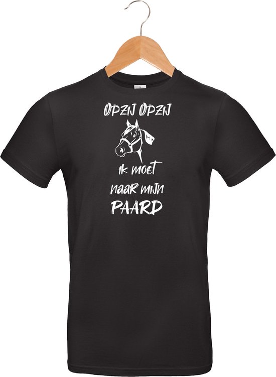 mijncadeautje - T-shirt unisex - zwart - Opzij opzij, naar mijn Paard - maat 3 XL