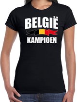 Belgie kampioen supporter t-shirt zwart EK/ WK voor dames - EK/ WK shirt / outfit XS