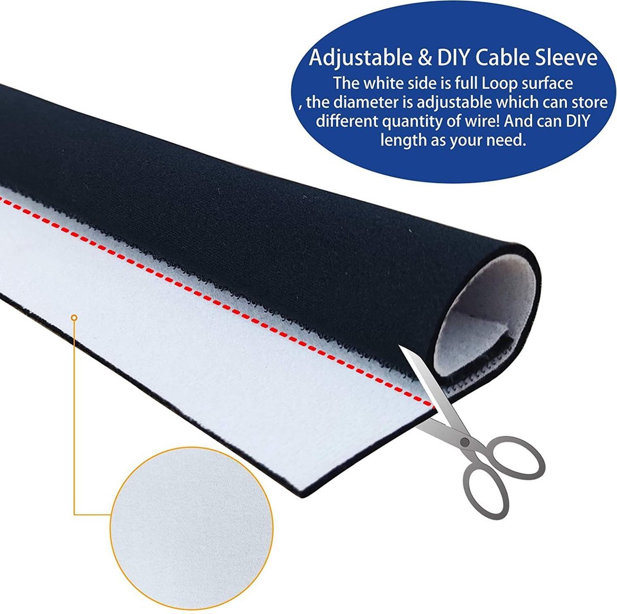 Cache Cable,300cm Flexible Câble Rangement 300cm Nylon Serre