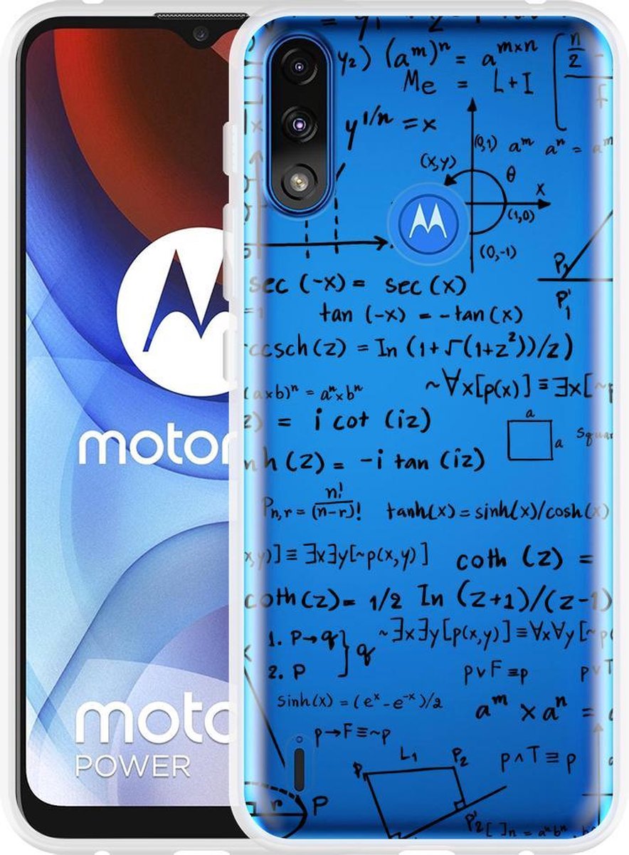 Motorola Moto E7i Power Hoesje Wiskunde zwart - Designed by Cazy