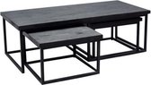 Rechthoek salontafel set van 3 - Zwart - 120/55/40 en twee inshuiftafels