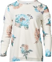 Dames shirt mesh Off white-bloemen | Maat L