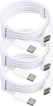 MMOBIEL 3x USB - C naar USB - C Oplaad Kabel 1 meter Wit - voor Telefoon / Tablet / Laptop