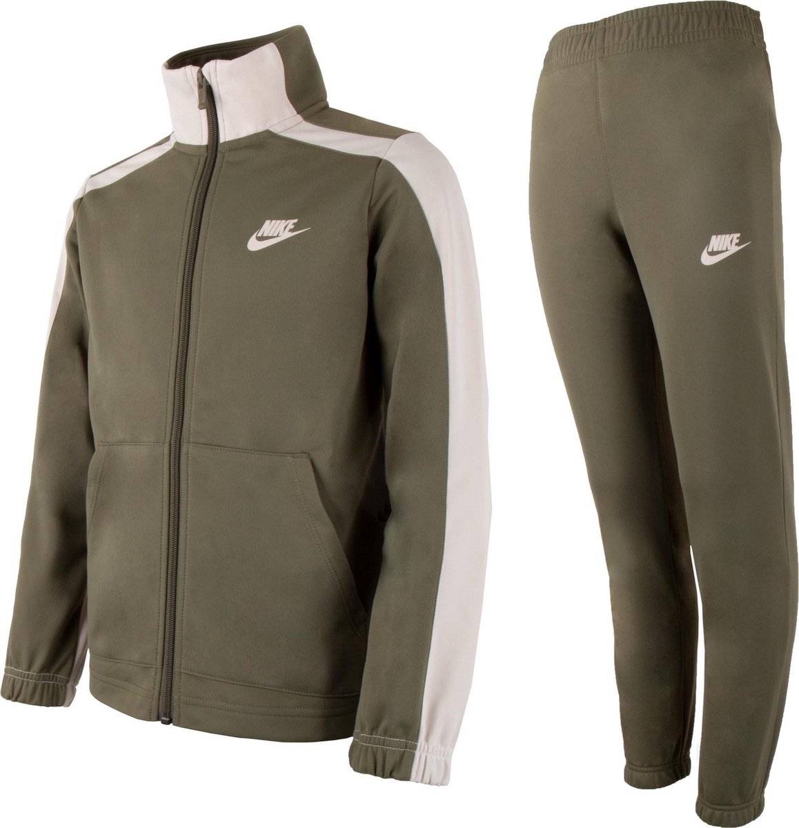 Perforatie bevestigen ga verder Nike Nike Sportswear Trainingspak - Maat 146 - Unisex - olijfgroen - beige  | bol.com