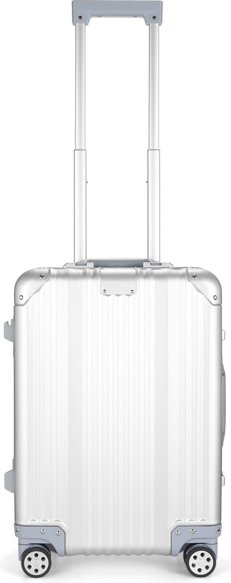 Aluminium Handbagage Koffer Mozzel Darrow - Reiskoffer met wielen - 35 Liter - Harde koffer - Zilver