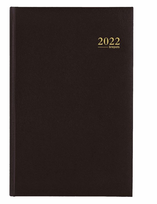 Brepols Agenda 2022 - Saturnus luxe - Lima - 13,3 x 20,8 cm - Zwart - 1d/1p - Brepols