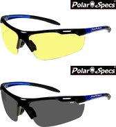 Combinatievoordeel Polar Specs® Polariserende Nachtbril + Polariserende Zonnebril Velocity Sport PS9041 – Metallic Blue – Polarized – Medium – Unisex