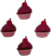 Cupcake snoep strijk embleem - patch - patches - stof & strijk applicatie