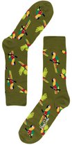 Happy Socks Parrot Sok | Groen met Papegaai | SPAR01-7500 | Maat 36-40