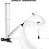 STJ™ - Melkopschuimer electrisch - USB oplaadbaar - 2 opzetstukken - Wit