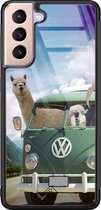 Samsung S21 Plus hoesje glass - Lama adventure | Samsung Galaxy S21 Plus  case | Hardcase backcover zwart