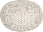 Pippa Design Poef voor buiten - gebreid - Ø 55 cm - wit