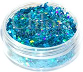 Chloïs Glitter Flakes Laser Blue 20 ml - Chunky Glitter - Chloïs Cosmetics - Chloïs Glittertattoo - Laser glitterflakes - Cosmetische glitter geschikt voor Glittertattoo, Make-up,