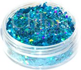 Chloïs Glitter Flakes Laser Blue 10 ml - Chunky Glitter - Chloïs Cosmetics - Chloïs Glittertattoo - Laser glitterflakes - Cosmetische glitter geschikt voor Glittertattoo, Make-up,