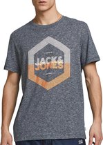 Jack & Jones T-shirt - Mannen - Navy/Oranje