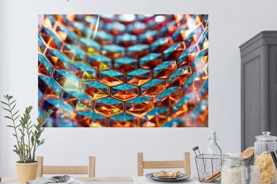 Sticker Muursticker Biologie - Nid d'abeille en Verres - 120x80 cm - film adhésif autocollant - sticker mural repositionnable