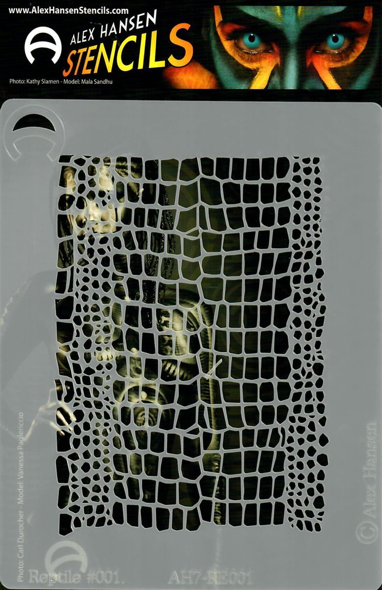 Alex Hansen Small Stencil Reptile Nr. 001 - AH7-RE001 - Schmink sjabloon - Geschikt voor schmink en airbrush