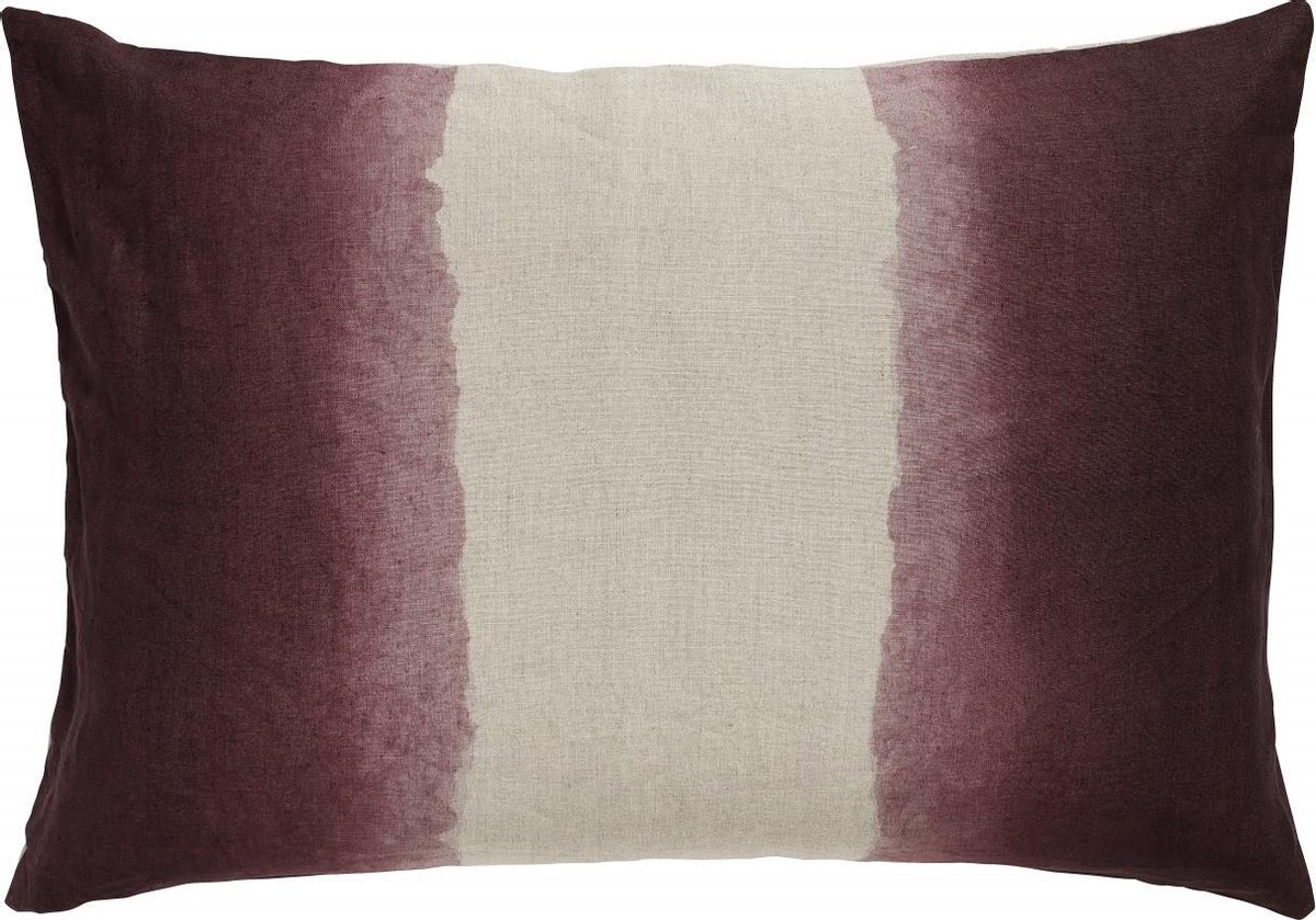 | kussenhoes | DONKERROZE / BEIGE 45x45 cm.