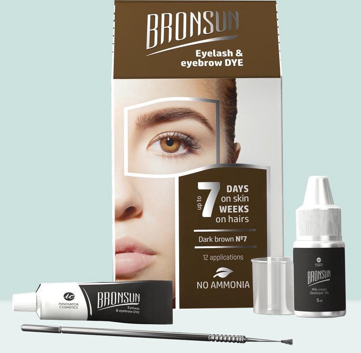 Eyelash and eyebrow dye home kit BRONSUN light brown 5