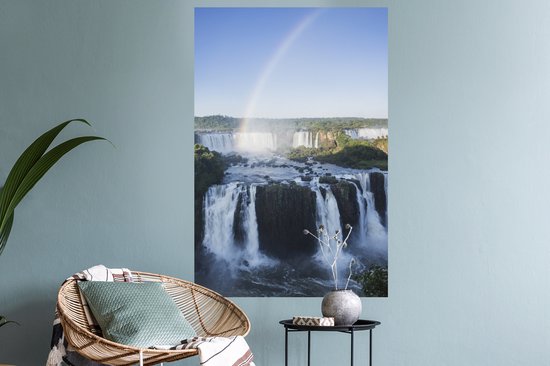 Stickers muraux - Film autocollant - Arc-en-ciel sur les chutes d'Iguaçu au Brésil - 60x90 cm - Film adhésif - Stickers muraux Chambre d'enfant - Papier peint autocollant - Papier peint autocollant - Film autocollant