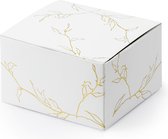 Bedankdoosjes Gouden Takjes | 10 Stuks | 6x3.5x5.5cm | Wit Goud | Verpakkingsdoosje Geschenkdoosje
