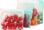 ZEUSS 4x Herbruikbare Siliconen Food Bags | 2x 1960 ml | 2x 900 ml