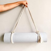 Yoga Draagriem - Macramé Yoga strap - Yogatas - Handgemaakt in Lombok - Verstelbaar - 168cm - Ongebleekt Katoen - Aankoop steunt de lokale bevolking in Indonesië