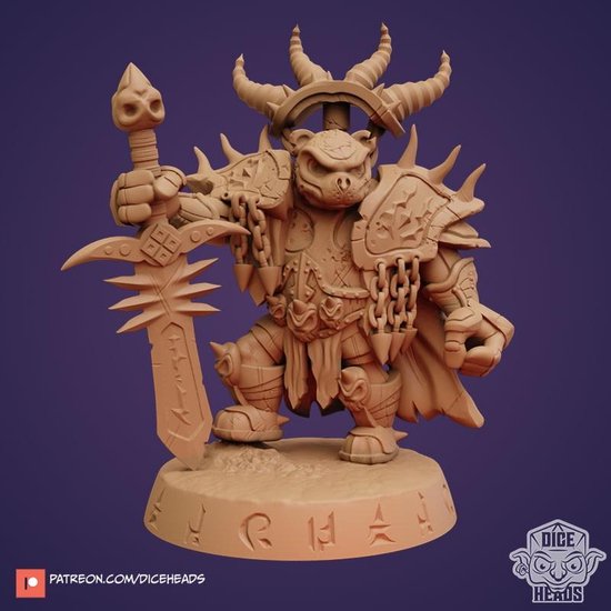 Thumbnail van een extra afbeelding van het spel 3D Printed Miniature - Mad King in Throne - Dungeons & Dragons - Beasts and Baddies