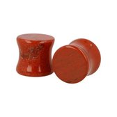 Plug oorpiercing per paar 12 mm Jaspis rood