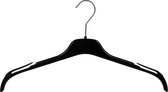 [Set van 5] Ruimtebesparende zwarte kunststof tophangers / kledinghangers / shirthangers / jurkhangers / blousehangers met inkepingen voor multifunctioneel gebruik